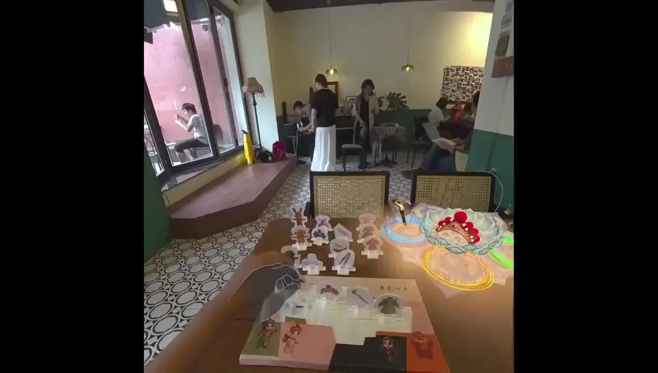 Visitors engaging with game IP content at Xiangyuan