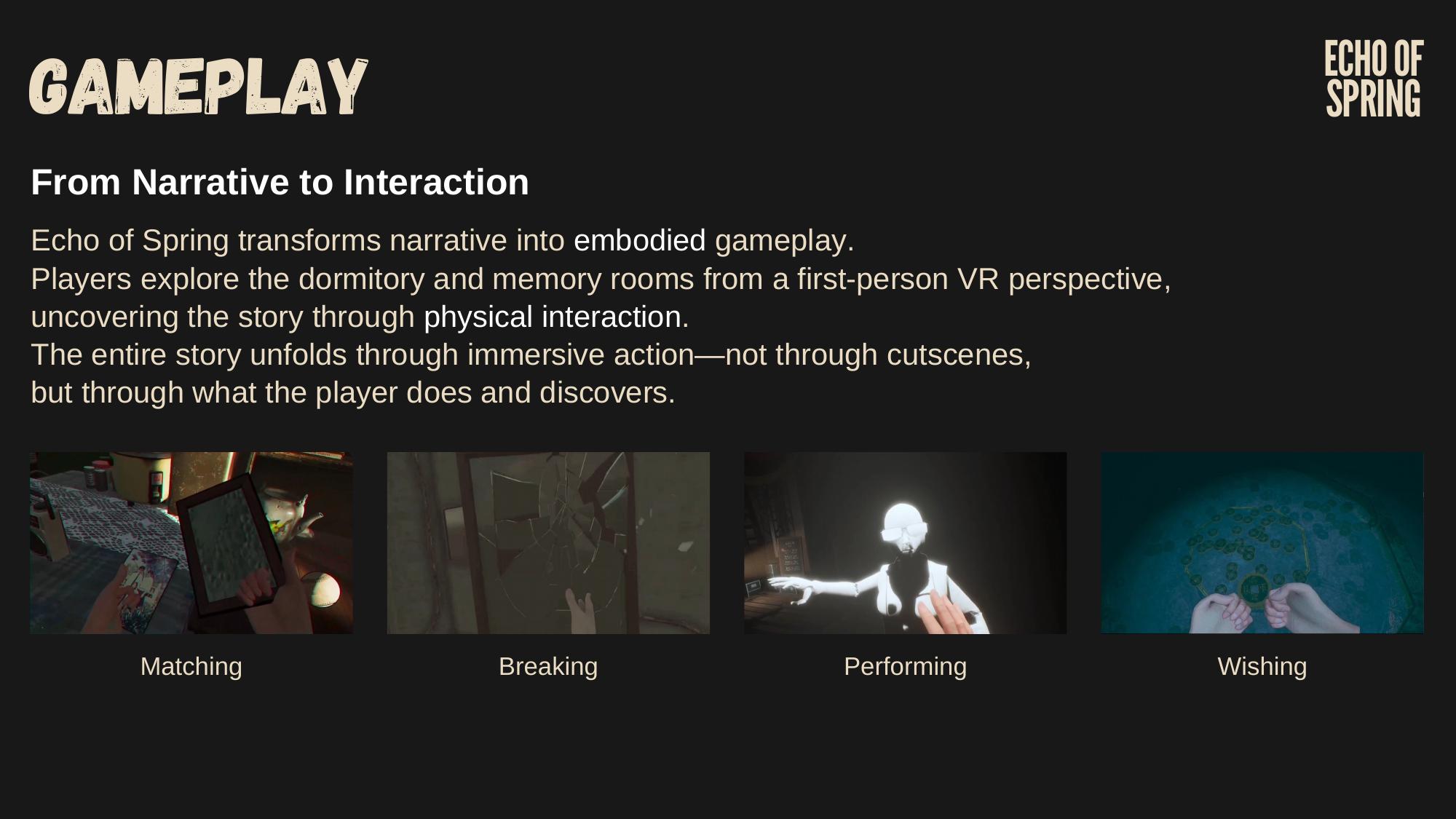 Echo of Spring gameplay interactions