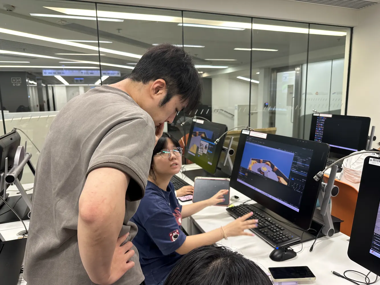 Student working on a computer