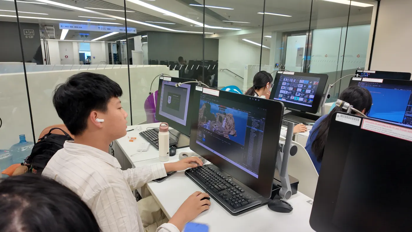 Student testing an interactive prototype