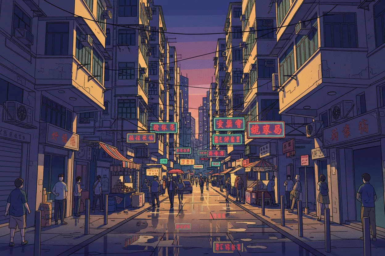 Student image of a speculative Hong Kong skyline