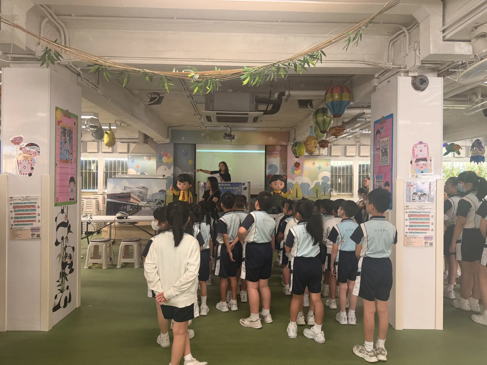 Students gathering for the XR learning activity